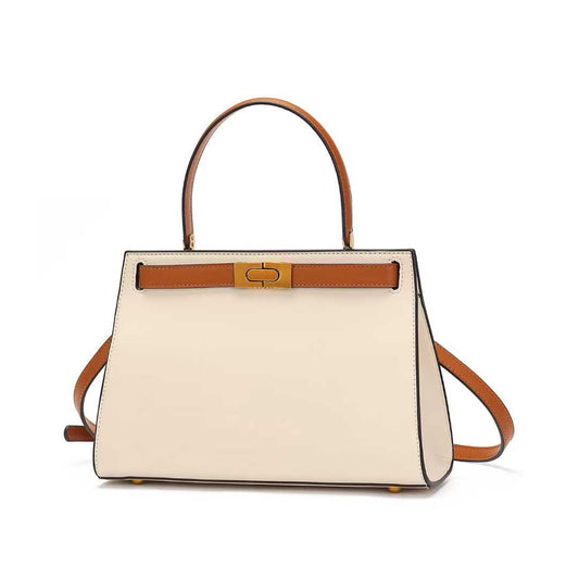 Large off-white leather bag