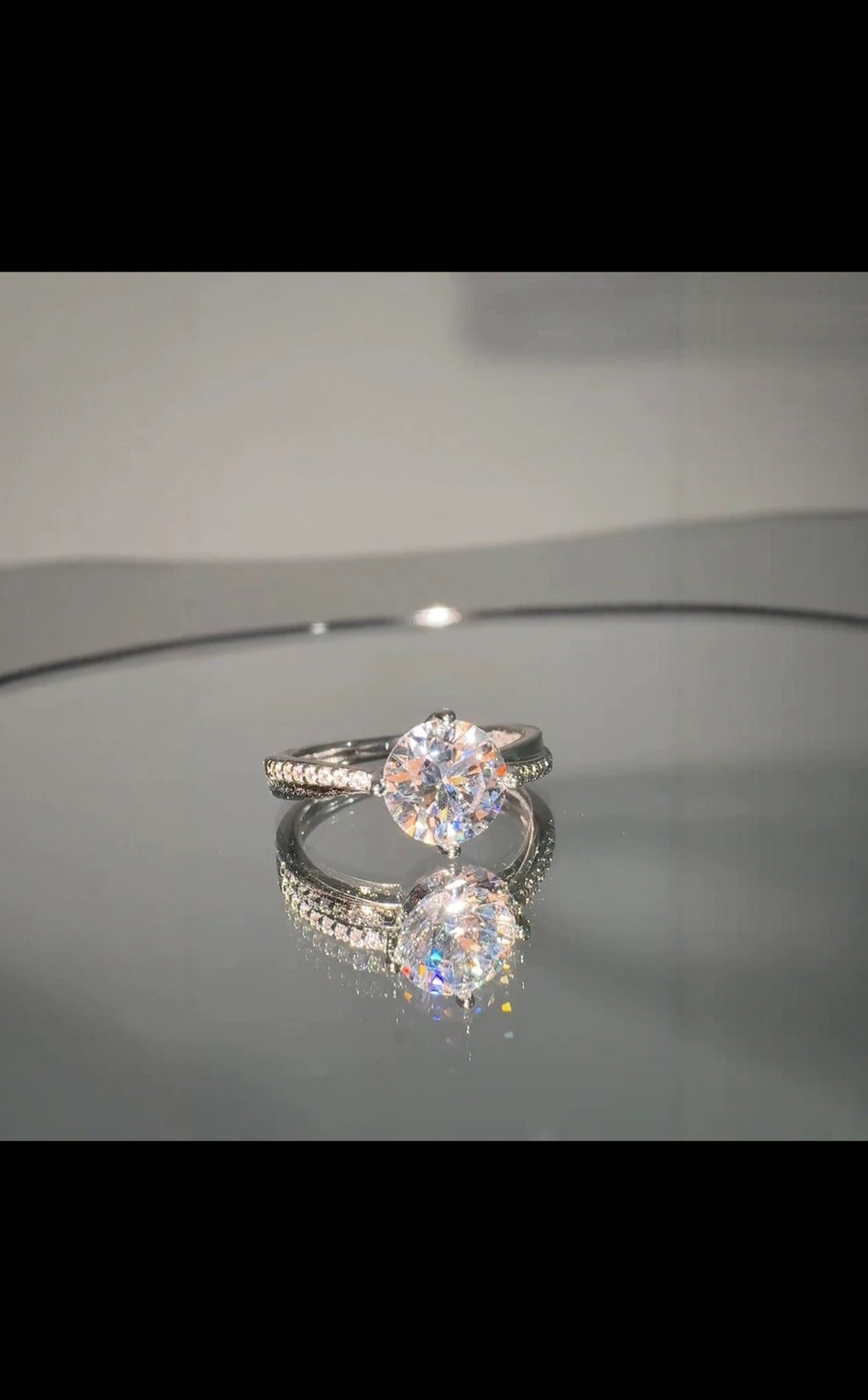 Crystal Solitaire Ring Set